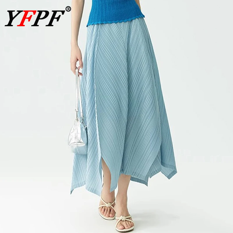YFPF Women Blue Skirt Miyake Pleated Fashion High Waist Irregular Design A Line Long Skirts Elegant 2025 Female New Clothing
YFPF Women Blue Skirt Miyake Pleated Fashion High Waist Irregular Design A Line Long Skirts Elegant 2025 Female New Clothing