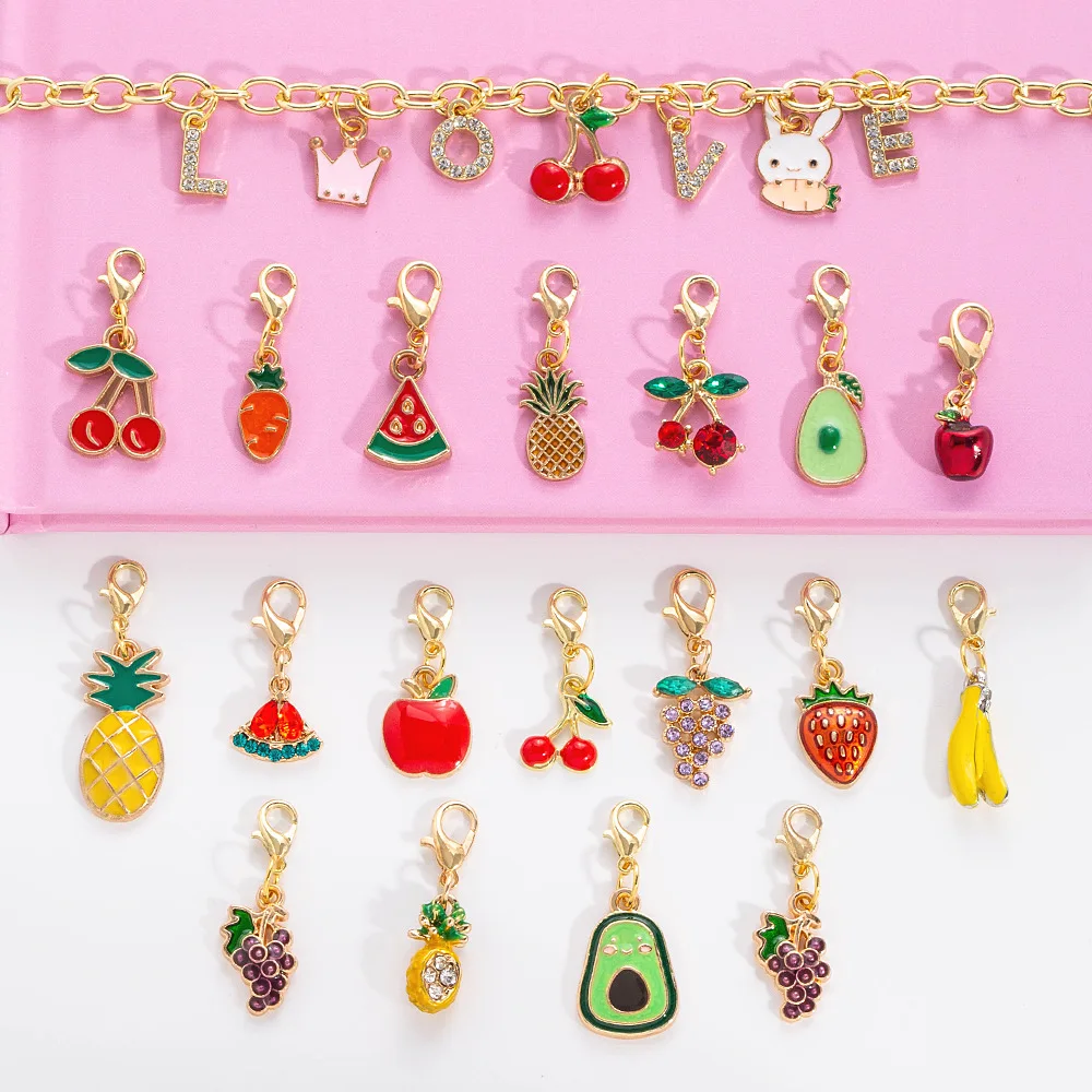 Alloy diy fruit series accessories, cherry and strawberry oil drip jewelry pendant, diy bracelet keychain pendant
Alloy diy fruit series accessories, cherry and strawberry oil drip jewelry pendant, diy bracelet keychain pendant