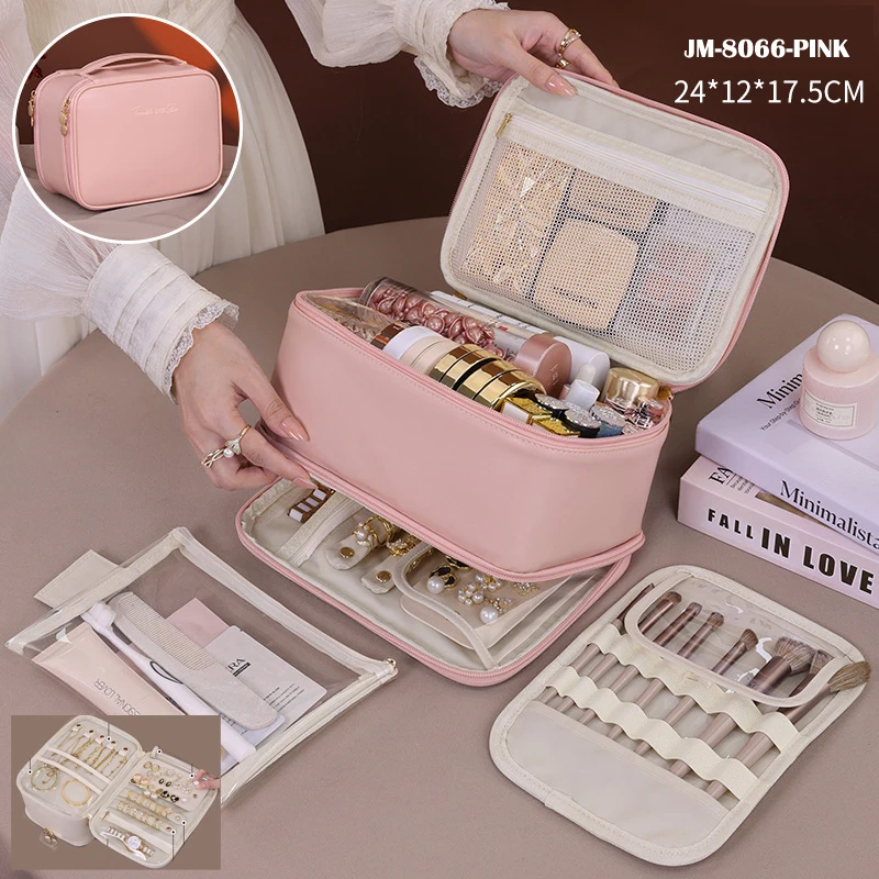 3-layer Multi-functional Jewelry Makeup Bag PU Travel Toiletry Cosmetic Bag Large-capacity Portable Handheld Makeup Brush Bag
3-layer Multi-functional Jewelry Makeup Bag PU Travel Toiletry Cosmetic Bag Large-capacity Portable Handheld Makeup Brush Bag
