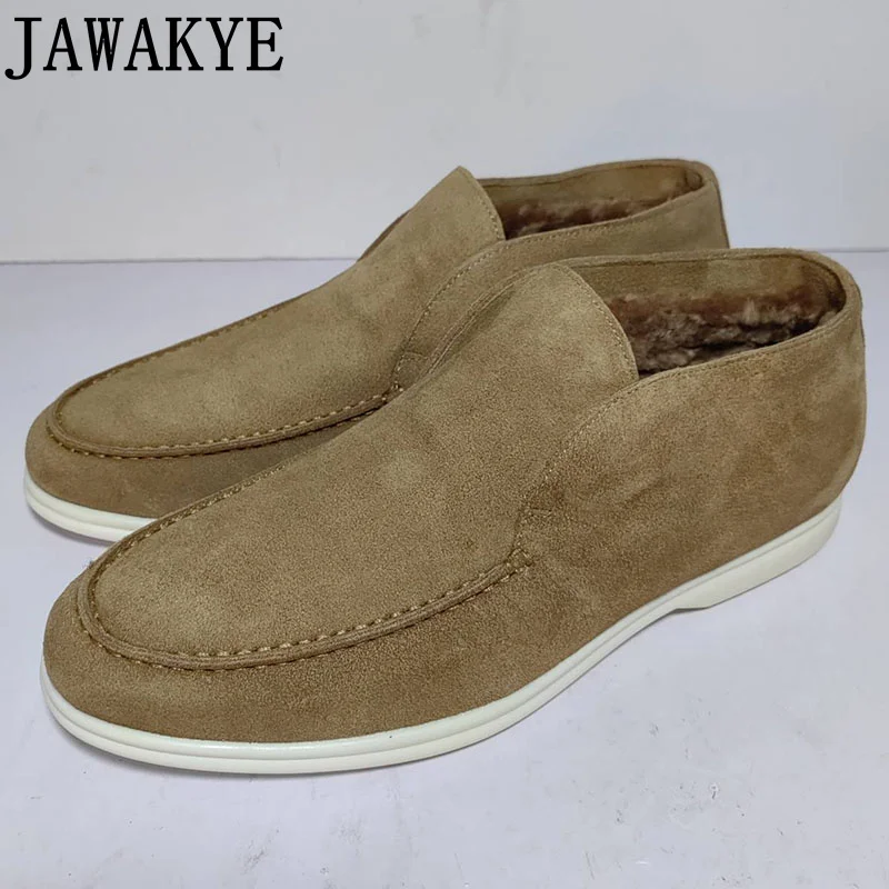 High Top Multi Color Wool Fur Loafers Couple's Shoes Round Toe Suede Leather Flat Lazy Mules Casual Brand Shoes for Men & Women
High Top Multi Color Wool Fur Loafers Couple's Shoes Round Toe Suede Leather Flat Lazy Mules Casual Brand Shoes for Men & Women