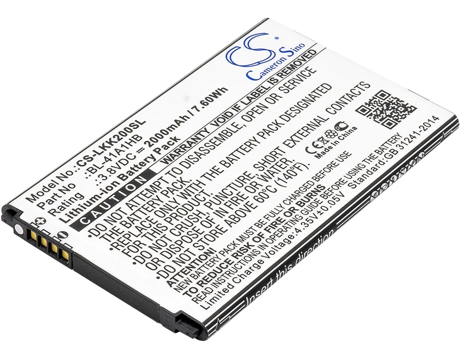 CS Cameron Sino Kerui New 2000mAh Replacement Battery for K200, K200ds, K200dsK, L53BG, L53BL, L56VL, LS676, Tribute HD,
CS Cameron Sino Kerui New 2000mAh Replacement Battery for K200, K200ds, K200dsK, L53BG, L53BL, L56VL, LS676, Tribute HD,