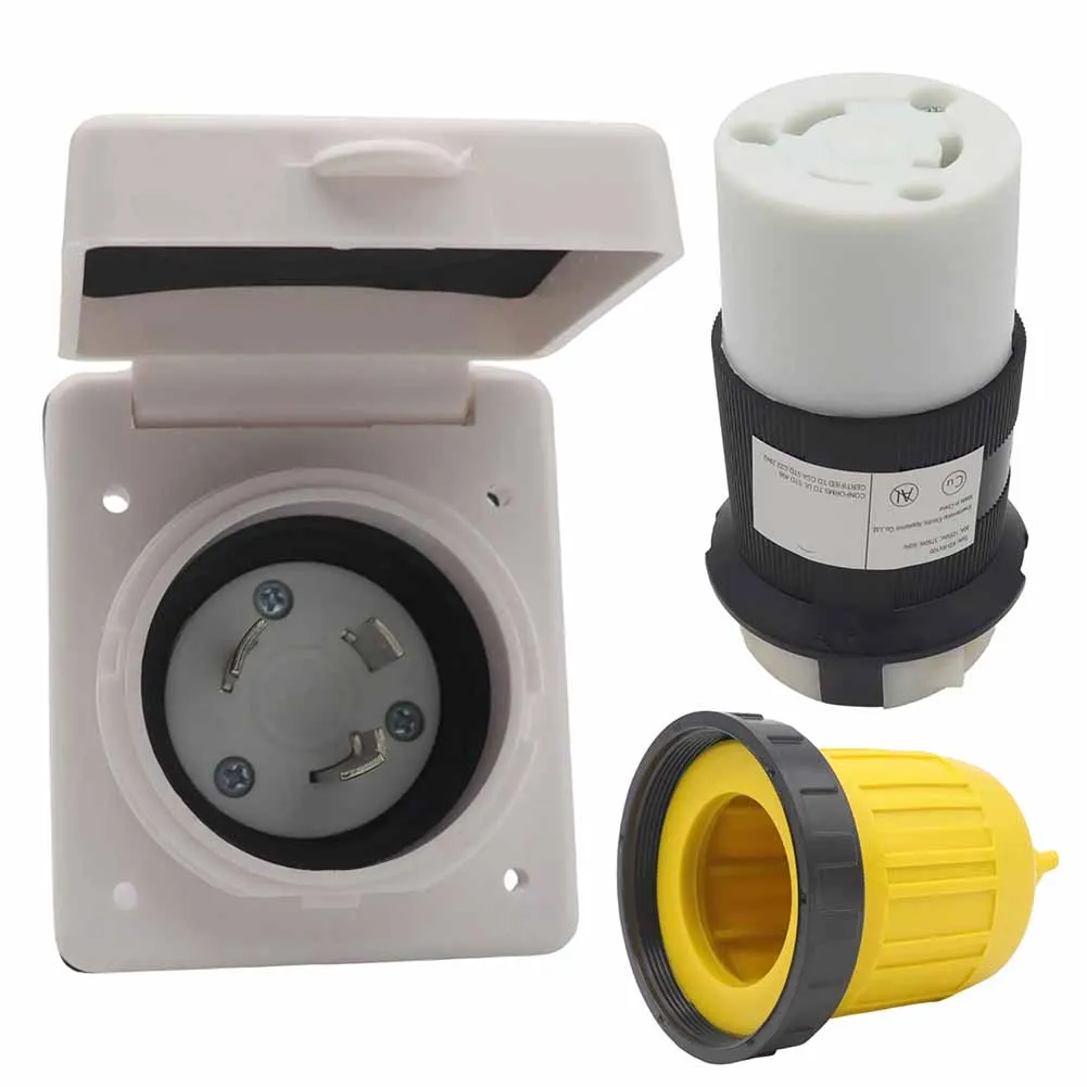 30 Amp 125V Power Inlet - Female Rotation Locking Connector Weatherproof Kit For Electrical Equipment Tool Accessory
30 Amp 125V Power Inlet - Female Rotation Locking Connector Weatherproof Kit For Electrical Equipment Tool Accessory