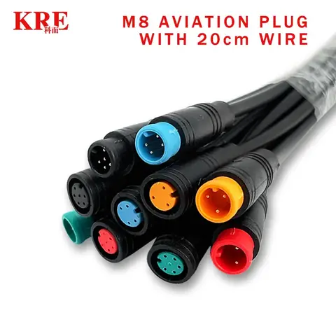 5/10/100 ensemble M6 M8 2 3 4 5 6 broches Julet électrique godemichet connecteur ligne de câblage Scooter câble de frein bouchon capteur de Signal 20CM