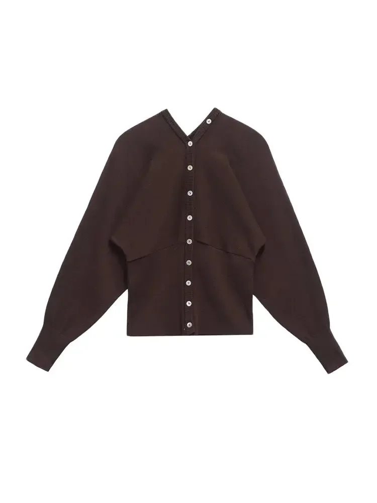 Женский модный вязаный кардиган на пуговицах спереди с v-образным вырезом, свитер с длинными рукавами и приталенным подолом, шикарная верхняя одежда, женские топы
Женский модный вязаный кардиган на пуговицах спереди с v-образным вырезом, свитер с длинными рукавами и приталенным подолом, шикарная верхняя одежда, женские топы