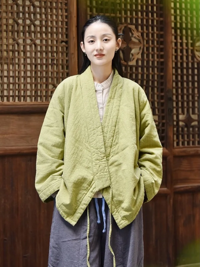 New Chinese Zen Sle Women's Fce Lined Robe with Rope Tie Improved Lay Brother's Clothes Traditional Daoist Priest Gown
New Chinese Zen Sle Women's Fce Lined Robe with Rope Tie Improved Lay Brother's Clothes Traditional Daoist Priest Gown