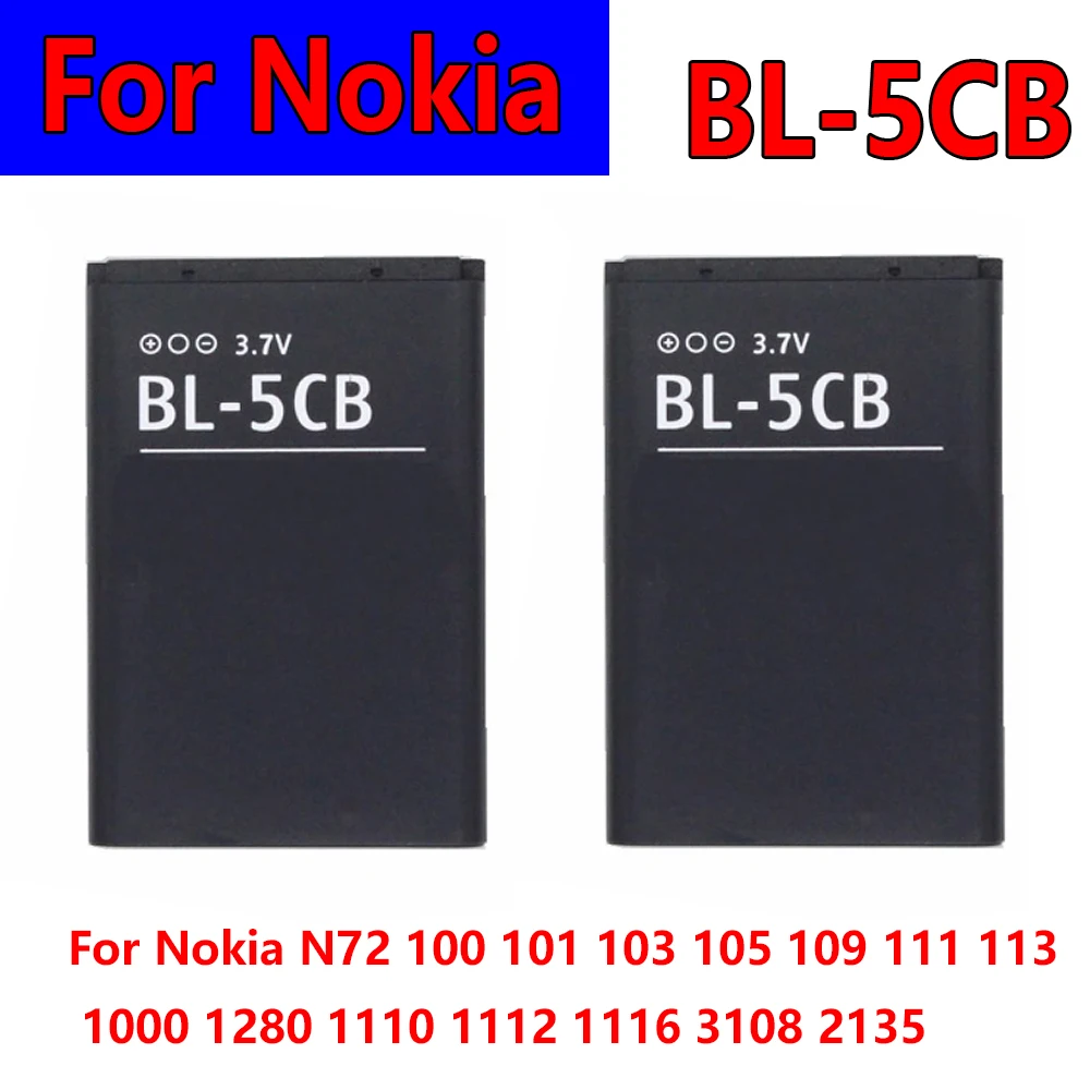 BL-5CB BL5CB Phone Battery For Nokia N72 100 101 103 105 109 111 113 1000 1280 1110 1112 1116 3108 2135
BL-5CB BL5CB Phone Battery For Nokia N72 100 101 103 105 109 111 113 1000 1280 1110 1112 1116 3108 2135