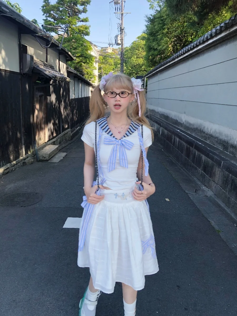 MonddoM•SS Оригинальный комплект: футболка с коротким рукавом и юбка с узлом на воротнике, летний хлопковый комплект для девочек
MonddoM•SS Оригинальный комплект: футболка с коротким рукавом и юбка с узлом на воротнике, летний хлопковый комплект для девочек