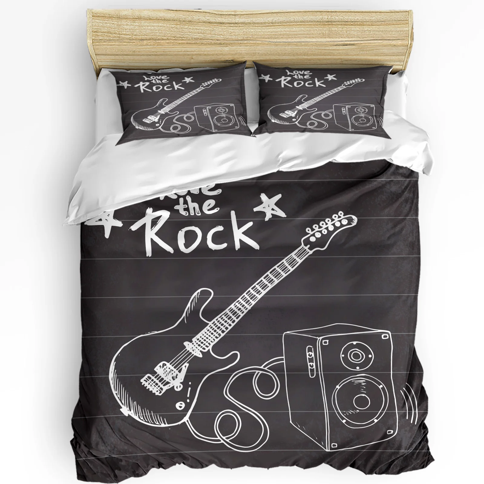 3pcs Bedding Set Blackboard Rock Music Electric Guitar Home Textile Duvet Cover Pillow Case Boy Kid Teen Girl Bedding Covers Set
3pcs Bedding Set Blackboard Rock Music Electric Guitar Home Textile Duvet Cover Pillow Case Boy Kid Teen Girl Bedding Covers Set