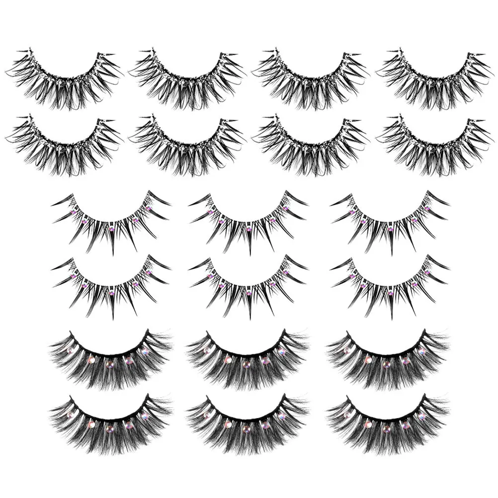 10Pairs Rhinestone Embellished Fake Eyelashes Natural Look Lightweight Non-Irritating Synthetic Lashes for Parties Festivals
10Pairs Rhinestone Embellished Fake Eyelashes Natural Look Lightweight Non-Irritating Synthetic Lashes for Parties Festivals