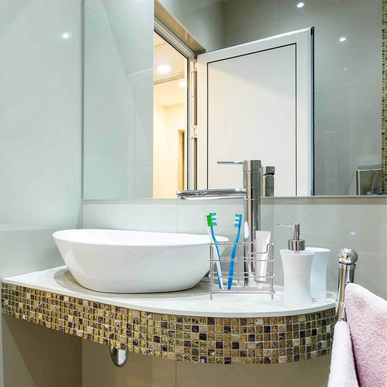 Toothbrush Toothpaste Holder Sturdy Easy Use Independent Placement Prevent Unwanted Substances Oral Health Care
Toothbrush Toothpaste Holder Sturdy Easy Use Independent Placement Prevent Unwanted Substances Oral Health Care