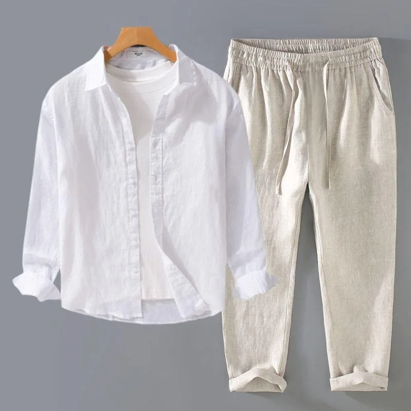 Men's Casual Long Sleeve Linen Shirt Thin Breathable Cotton Linen Slim Fit Collar Versatile White Shirt Spring Summer Autumn
Men's Casual Long Sleeve Linen Shirt Thin Breathable Cotton Linen Slim Fit Collar Versatile White Shirt Spring Summer Autumn