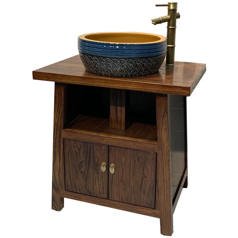 Old Chinese bathroom cabinet combination Solid wood small apartment bathroom floor-to-ceiling retro washbasin cabinet
Old Chinese bathroom cabinet combination Solid wood small apartment bathroom floor-to-ceiling retro washbasin cabinet