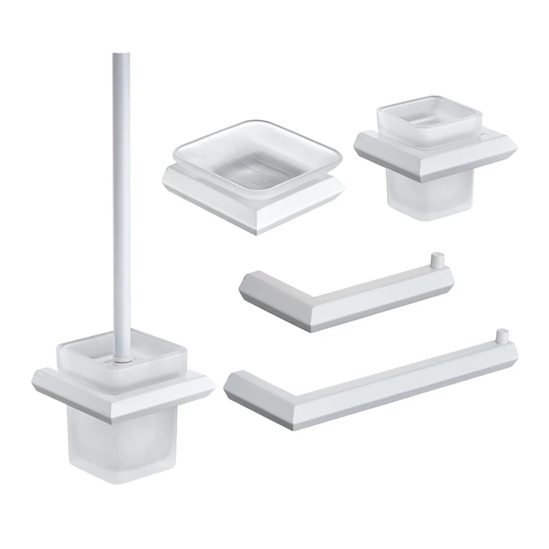 Stainless Steel White Bathroom Hardware Set Towel Bar Paper Holder Soap Dish Holder Toothbrush Holder Toilet Brush Holder
Stainless Steel White Bathroom Hardware Set Towel Bar Paper Holder Soap Dish Holder Toothbrush Holder Toilet Brush Holder