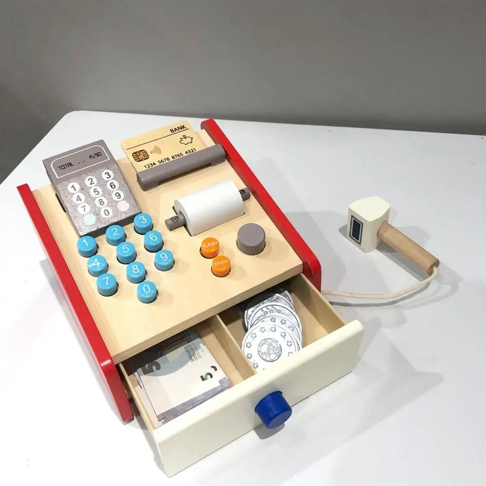 Simulation Market Shopping Cash Register Credit Card Machine Wooden Simulation ATMs Model Children Play House Toys Set
Simulation Market Shopping Cash Register Credit Card Machine Wooden Simulation ATMs Model Children Play House Toys Set