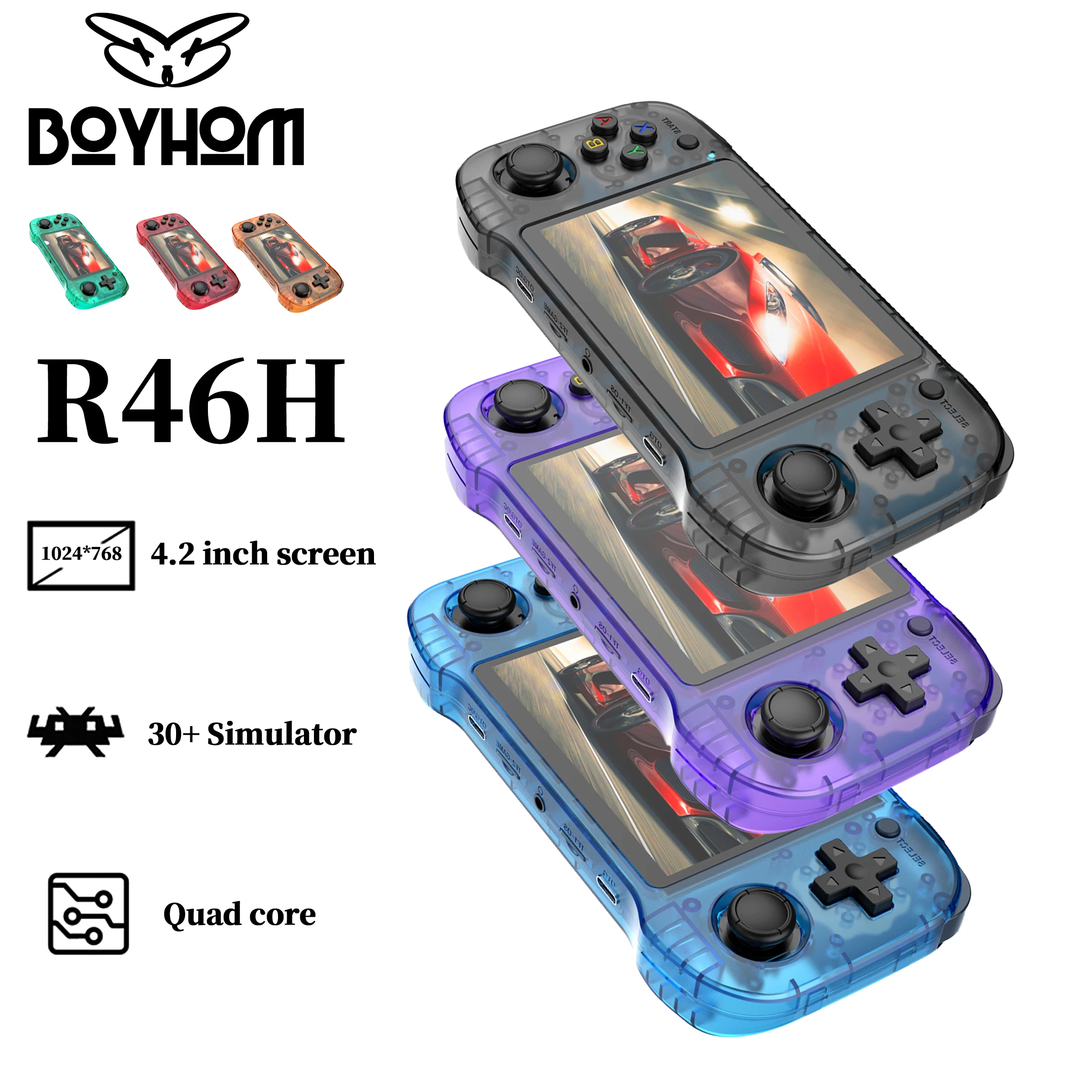 NEW Open-Source ARKOS R46H Retro Handheld Console 4.2 inch HD IPS Screen Classic Game Consoles Portable Video Player Best Gift