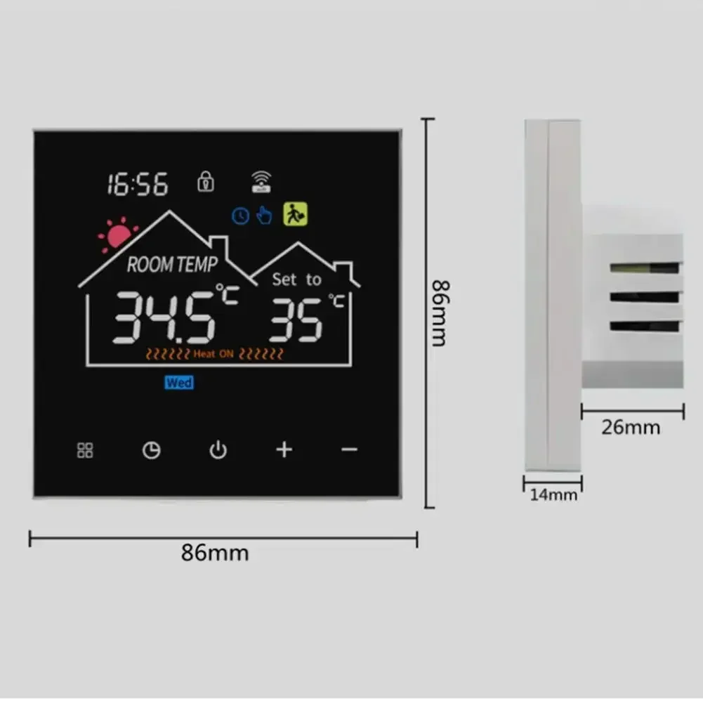 For Families Smart WiFi Thermostat 86*86*40 MM Programmable Smart Home Thermostat Child Lock Thermostat Child Lock Feature
For Families Smart WiFi Thermostat 86*86*40 MM Programmable Smart Home Thermostat Child Lock Thermostat Child Lock Feature