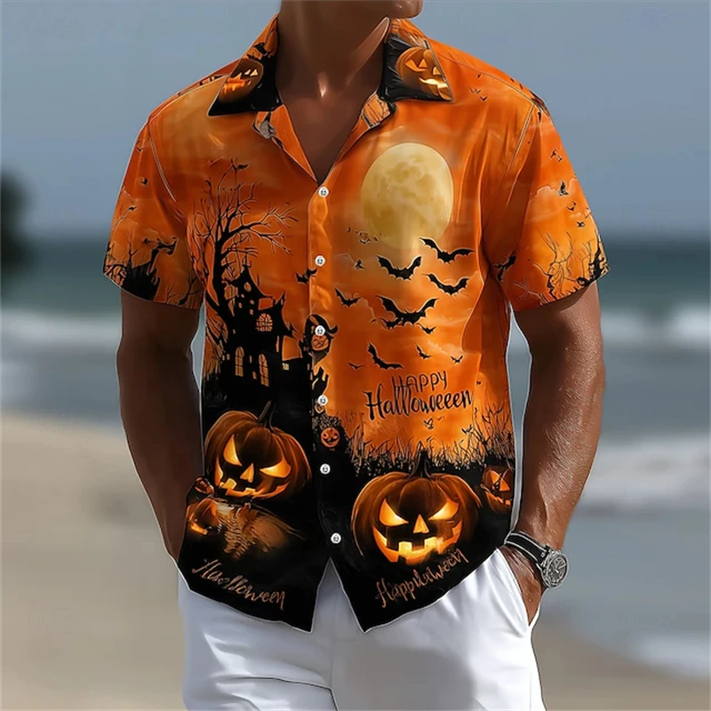 Halloween Party Costume Men's Shirt 3D Pumpkin Print Pattern Outdoor Party Top Halloween Costume Collared Short-Sleeve Shirt
Halloween Party Costume Men's Shirt 3D Pumpkin Print Pattern Outdoor Party Top Halloween Costume Collared Short-Sleeve Shirt