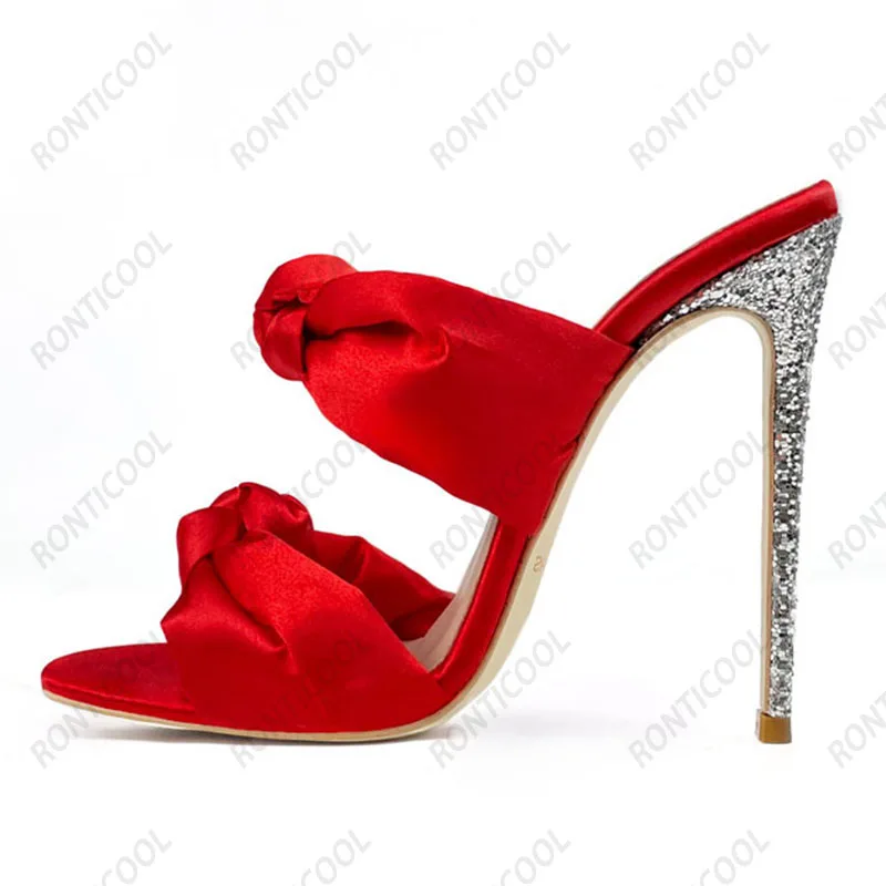 Ronticool Handmade Women Mules Sandals Satin Sexy Thin High Heels Open Toe Gorgeous Red Green Pink Shoes Ladies US Size 5-20
Ronticool Handmade Women Mules Sandals Satin Sexy Thin High Heels Open Toe Gorgeous Red Green Pink Shoes Ladies US Size 5-20