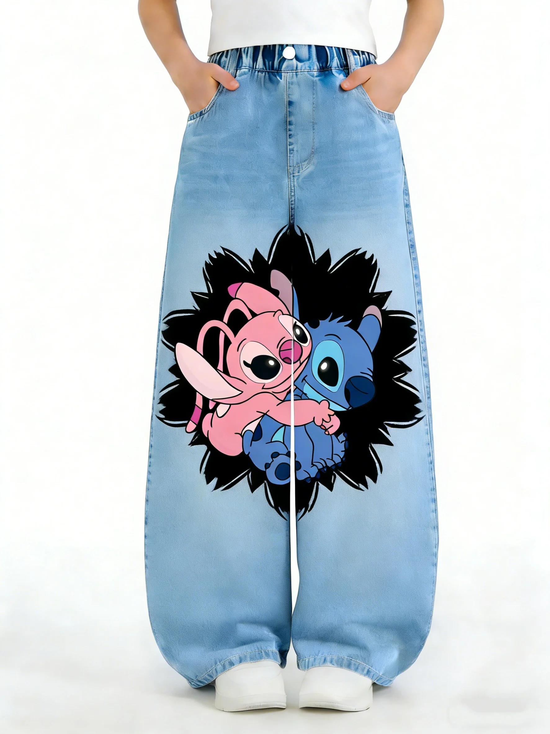 2026 Disney Girls' Soft Denim Long Pants, Trendy Stitch Cartoon Pattern, Loose Straight Children's Pants
2026 Disney Girls' Soft Denim Long Pants, Trendy Stitch Cartoon Pattern, Loose Straight Children's Pants