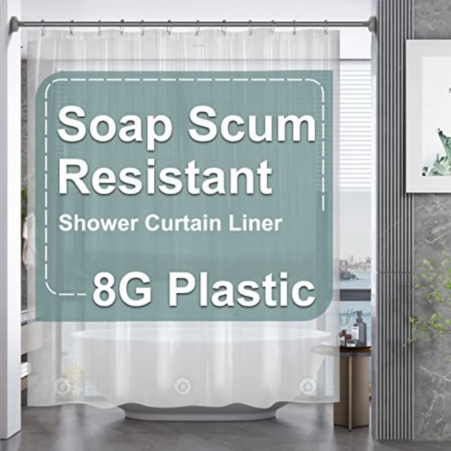 Plastic Shower Curtain 84 Inch Long, 72 x 84 Weighted Extra Long Shower Curtain, PEVA Heavy Duty Tall Bathroom Curtains with 3
Plastic Shower Curtain 84 Inch Long, 72 x 84 Weighted Extra Long Shower Curtain, PEVA Heavy Duty Tall Bathroom Curtains with 3