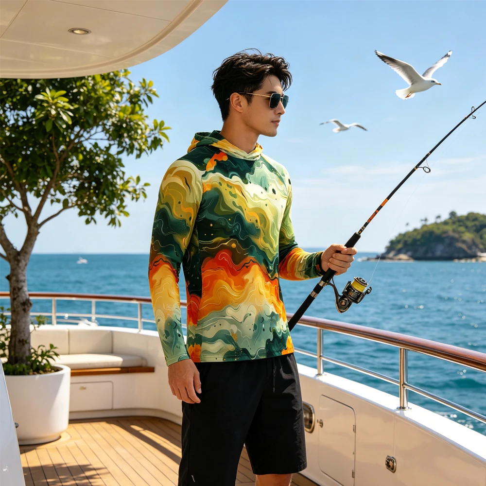 Men's Hooded Fishing Shirt Long Sleeve UV Hoodie Anti-UV Fishing Top Wear UPF50+ High Quality Fishing Clothing for Fishing
Men's Hooded Fishing Shirt Long Sleeve UV Hoodie Anti-UV Fishing Top Wear UPF50+ High Quality Fishing Clothing for Fishing