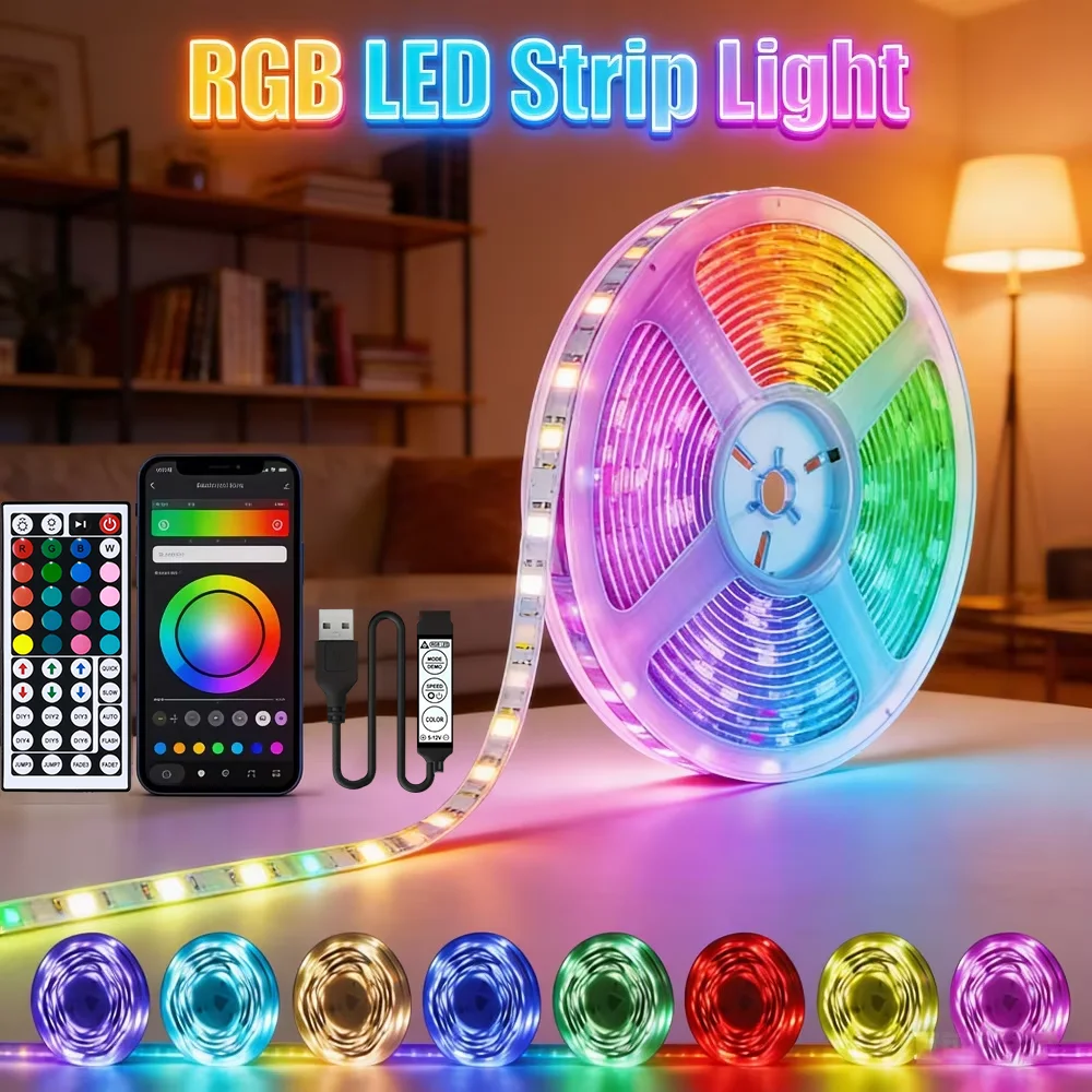 RGB LED Strip Light 5050 Bluetooth APP IR Remote Control USB 1M 2M 3M 4M 5M 7.5M 10M 15M 20M Festival Deco Backlight For Home
RGB LED Strip Light 5050 Bluetooth APP IR Remote Control USB 1M 2M 3M 4M 5M 7.5M 10M 15M 20M Festival Deco Backlight For Home