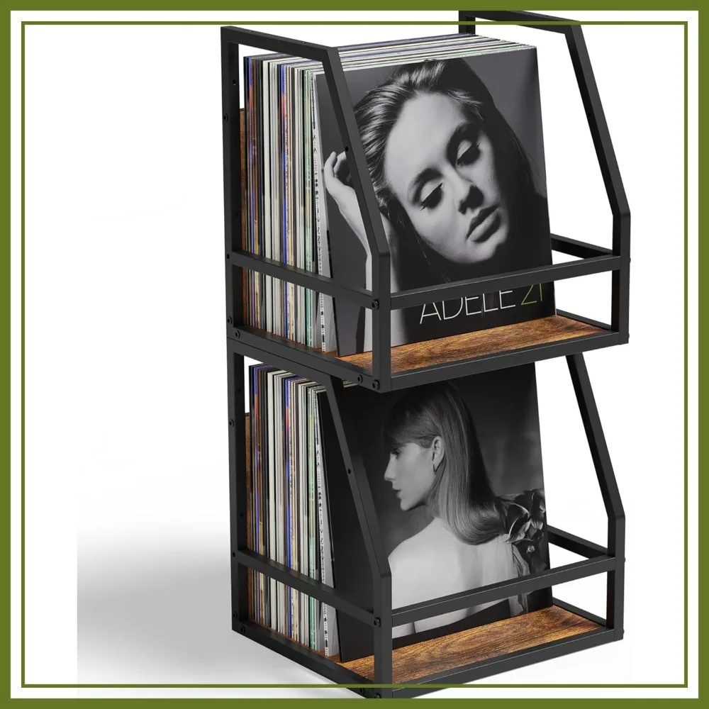 2 In 1 Vinyl Record Storage Crate, 2 Pack Wood LP Holder, Wall Mount or Desktop Metal Album Organizer, Holds 80+ Records, Stackable Magazine Display Shelf, Brown
2 In 1 Vinyl Record Storage Crate, 2 Pack Wood LP Holder, Wall Mount or Desktop Metal Album Organizer, Holds 80+ Records, Stackable Magazine Display Shelf, Brown