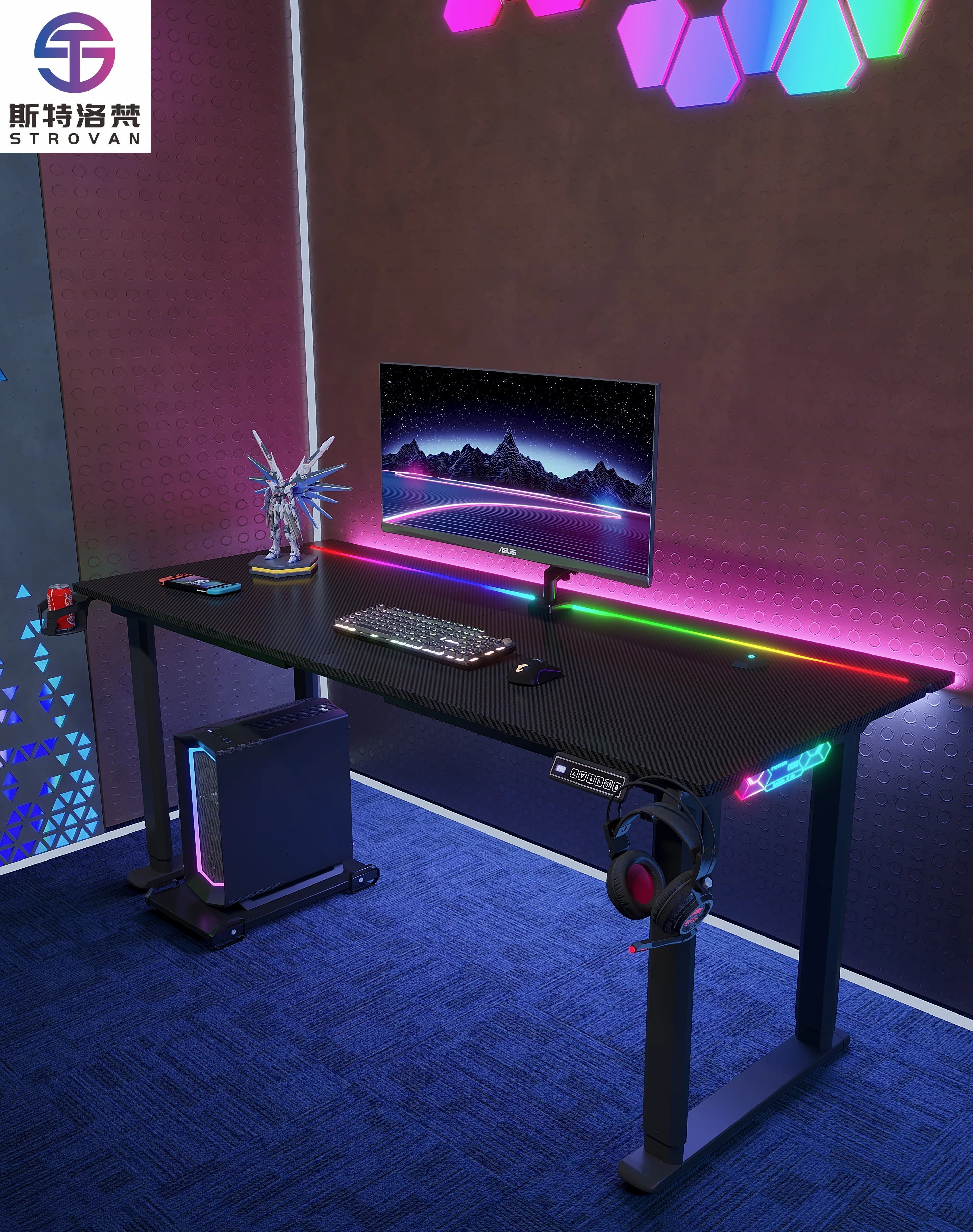 Профессиональный игровой стол Гоночный игровой стол Дизайн игрового стола для ПК с RGB-подсветкой для киберспорта
Профессиональный игровой стол Гоночный игровой стол Дизайн игрового стола для ПК с RGB-подсветкой для киберспорта
