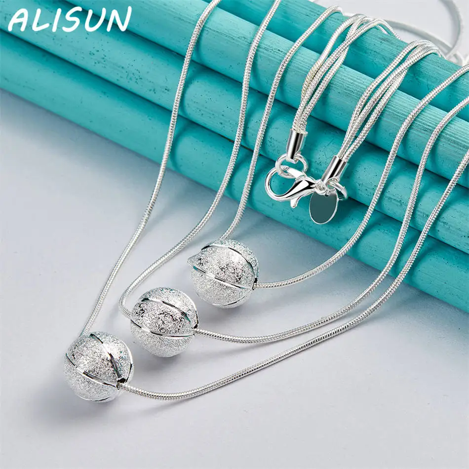 ALISUN 925 Sterling Silver 45cm Triple Round Beads Necklace For Women Charm Trend Birthday Gifts Fashion Party
ALISUN 925 Sterling Silver 45cm Triple Round Beads Necklace For Women Charm Trend Birthday Gifts Fashion Party