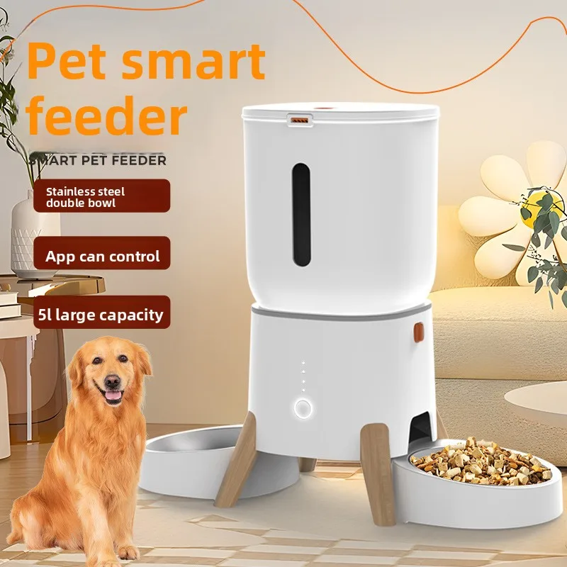 5L pet intelligent feeder APP controls remote feeder, one machine double bowl cat and dog automatic feeder
5L pet intelligent feeder APP controls remote feeder, one machine double bowl cat and dog automatic feeder
