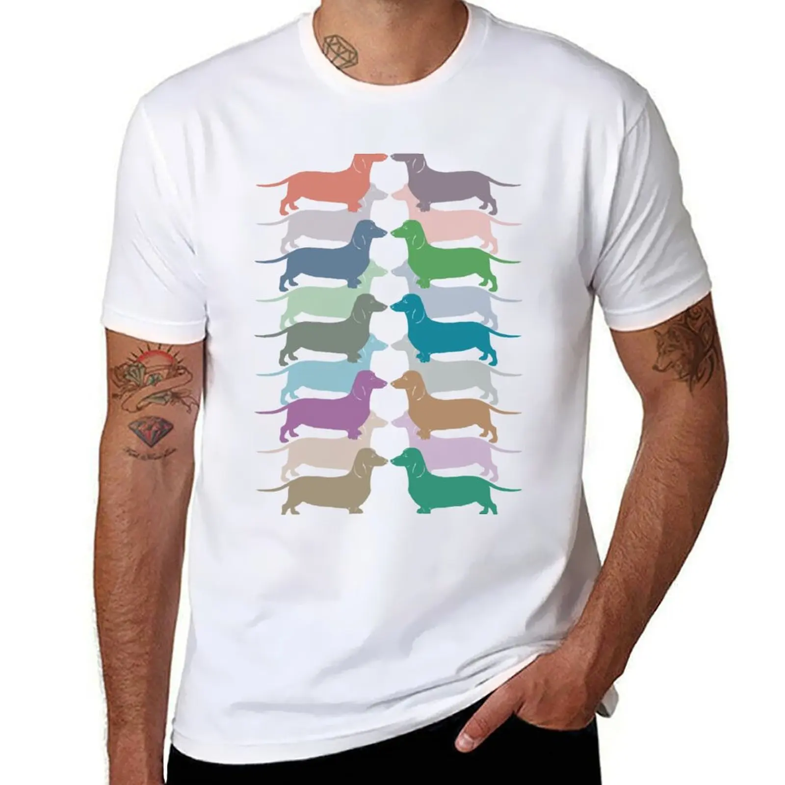 Dachshund Color Parade T-Shirt Active Sports Short Sleeve Cotton Shirt
Dachshund Color Parade T-Shirt Active Sports Short Sleeve Cotton Shirt