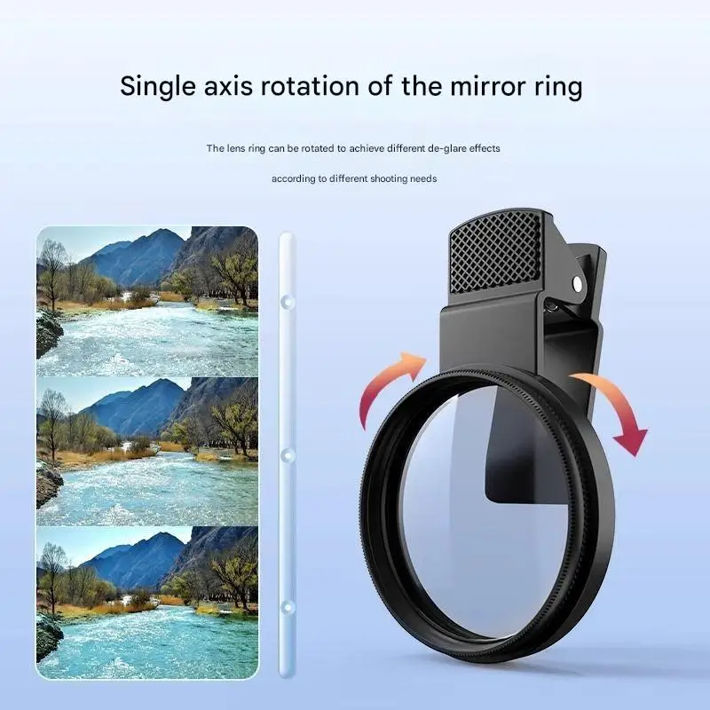 52mm Mobile Phone Photography Polarizer Lens Filter with Clip CPL Polarizing Filter Anti-Reflection HD Filter
52mm Mobile Phone Photography Polarizer Lens Filter with Clip CPL Polarizing Filter Anti-Reflection HD Filter