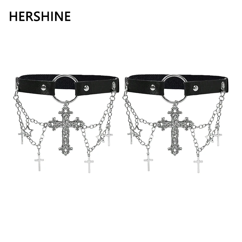 HERSHINE 2-Pack Women's Fashion Cross Chain Leg Straps, Y2K Gothic Punk Streetwear Rock Hip Hop Accessories,spring,summer
HERSHINE 2-Pack Women's Fashion Cross Chain Leg Straps, Y2K Gothic Punk Streetwear Rock Hip Hop Accessories,spring,summer