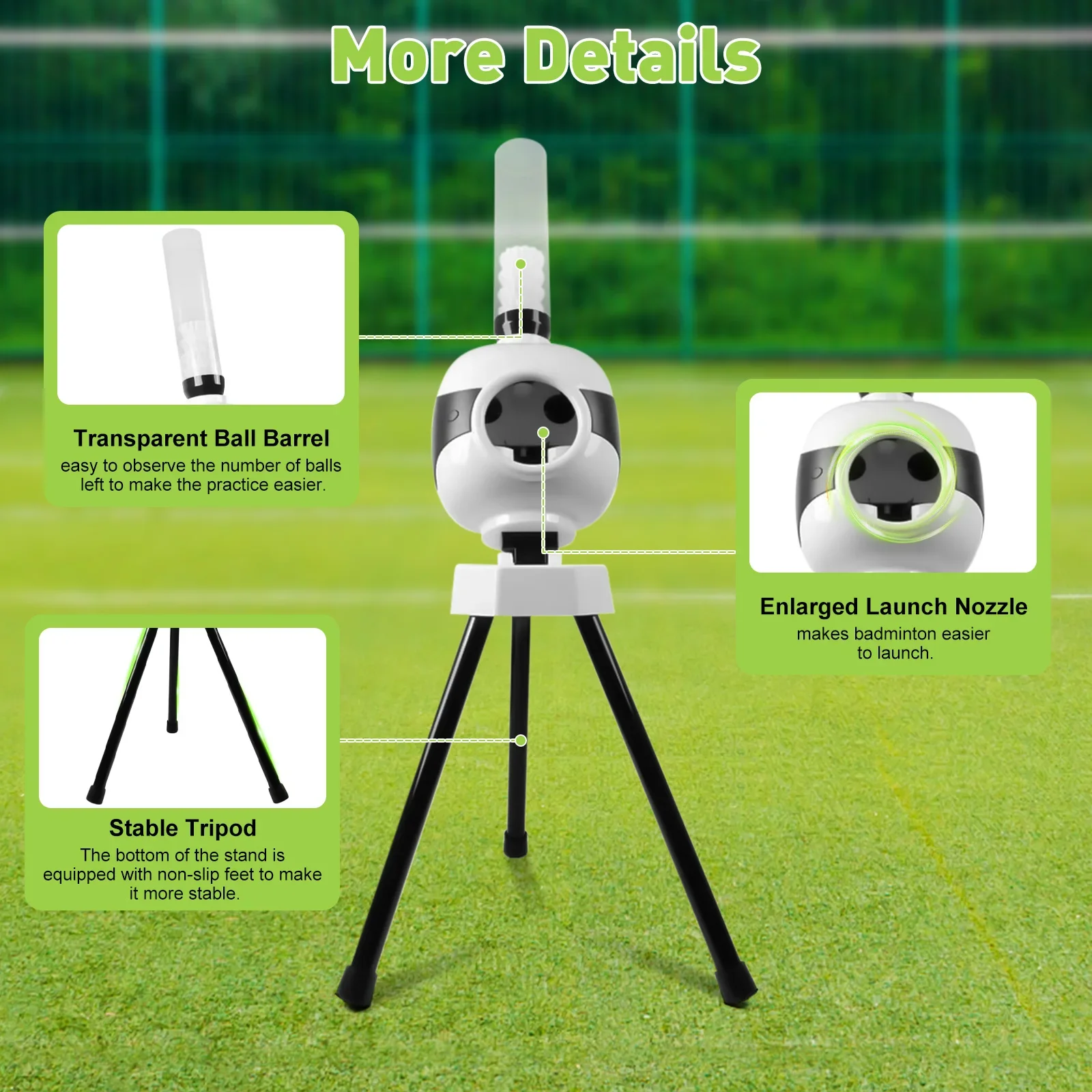 Automatic Badminton Serve Machine for Self Training, Portable Two Power Modes for Beginners Pitching for Indoor Outdoor use
Automatic Badminton Serve Machine for Self Training, Portable Two Power Modes for Beginners Pitching for Indoor Outdoor use