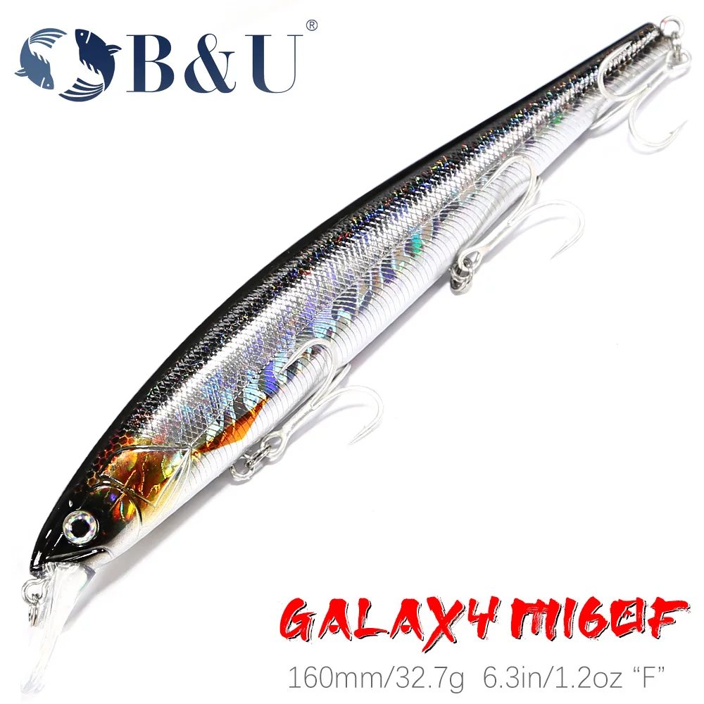 B&U 160mm Fishing Lure Hard Minnow Lure Jerkbait Swimbait Wobblers Floating Long Casting Saltwater Bass Pike
B&U 160mm Fishing Lure Hard Minnow Lure Jerkbait Swimbait Wobblers Floating Long Casting Saltwater Bass Pike