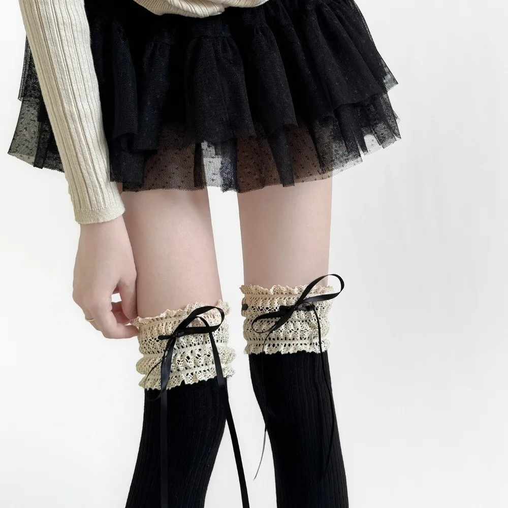 Нежные вязаные чулки в стиле Лолита с бантиками и лентами, кружевные гольфы до колена, балетные чулки выше колена в стиле принцессы
Нежные вязаные чулки в стиле Лолита с бантиками и лентами, кружевные гольфы до колена, балетные чулки выше колена в стиле принцессы