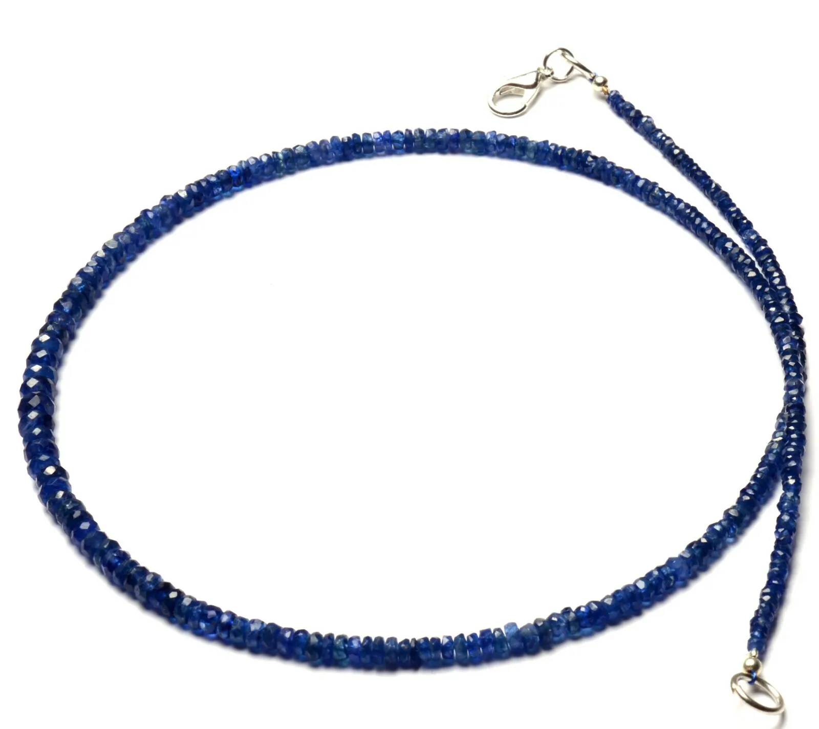 Natural Gem Myanmar Sapphire Faceted 2*4MM Size Rondelle Beads Necklace 17"
Natural Gem Myanmar Sapphire Faceted 2*4MM Size Rondelle Beads Necklace 17"