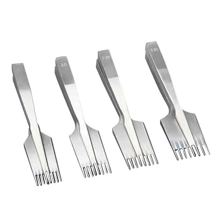 Custom logo 2.7/3.0/3.38/3.85mm Leather Pricking Iron Hole Punch Leather Stitching Chisel Tools
Custom logo 2.7/3.0/3.38/3.85mm Leather Pricking Iron Hole Punch Leather Stitching Chisel Tools