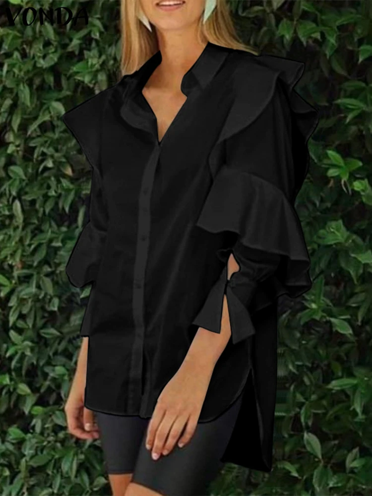 VONDA Women Asymmetrical Shirts 2025 Casual Solid Color Tops Female Turn-Down Collar Blouse Oversized Elegant Long Sleeve Tunic
VONDA Women Asymmetrical Shirts 2025 Casual Solid Color Tops Female Turn-Down Collar Blouse Oversized Elegant Long Sleeve Tunic