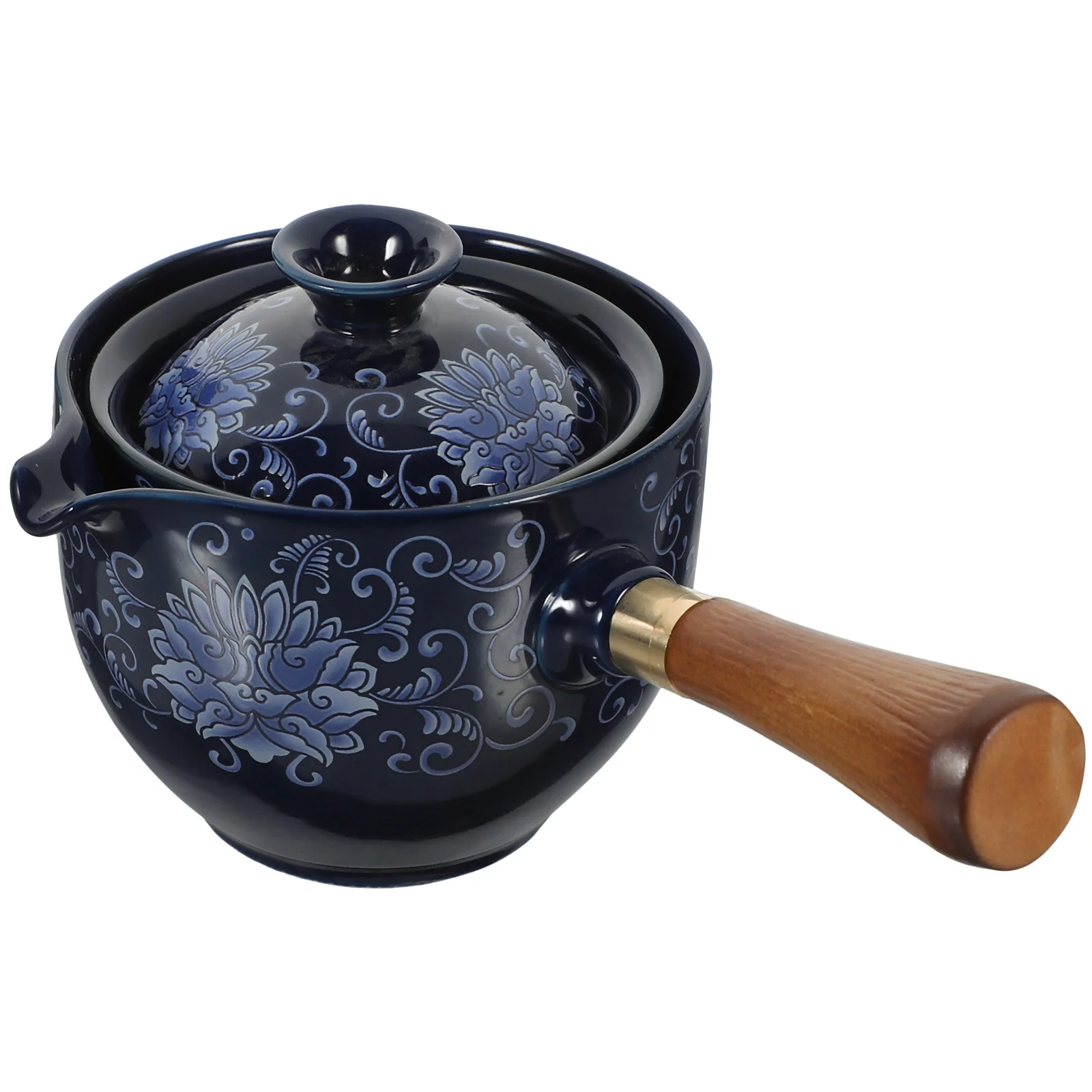 Rotating Side Handle Teapot Heat Resistant Ceramic Kettle Wood Material Office Kitchen Barware Traditional Teng Flower
Rotating Side Handle Teapot Heat Resistant Ceramic Kettle Wood Material Office Kitchen Barware Traditional Teng Flower