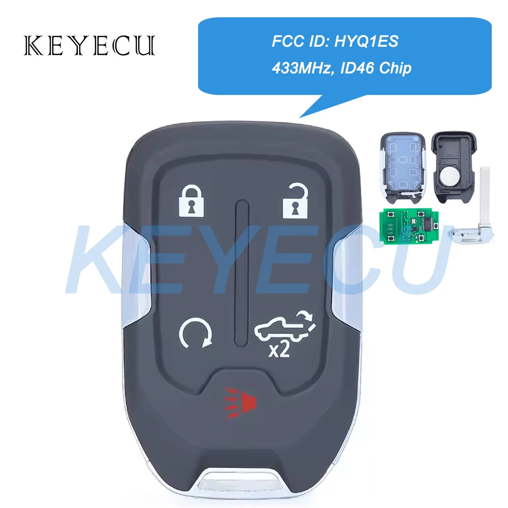 Keyecu HYQ1ES 13522854 13522904 Умный дистанционный брелок ID46 433 МГц для GMC Sierra для Chevrolet Silverado 1500 2500 3500 2021 2022
Keyecu HYQ1ES 13522854 13522904 Умный дистанционный брелок ID46 433 МГц для GMC Sierra для Chevrolet Silverado 1500 2500 3500 2021 2022