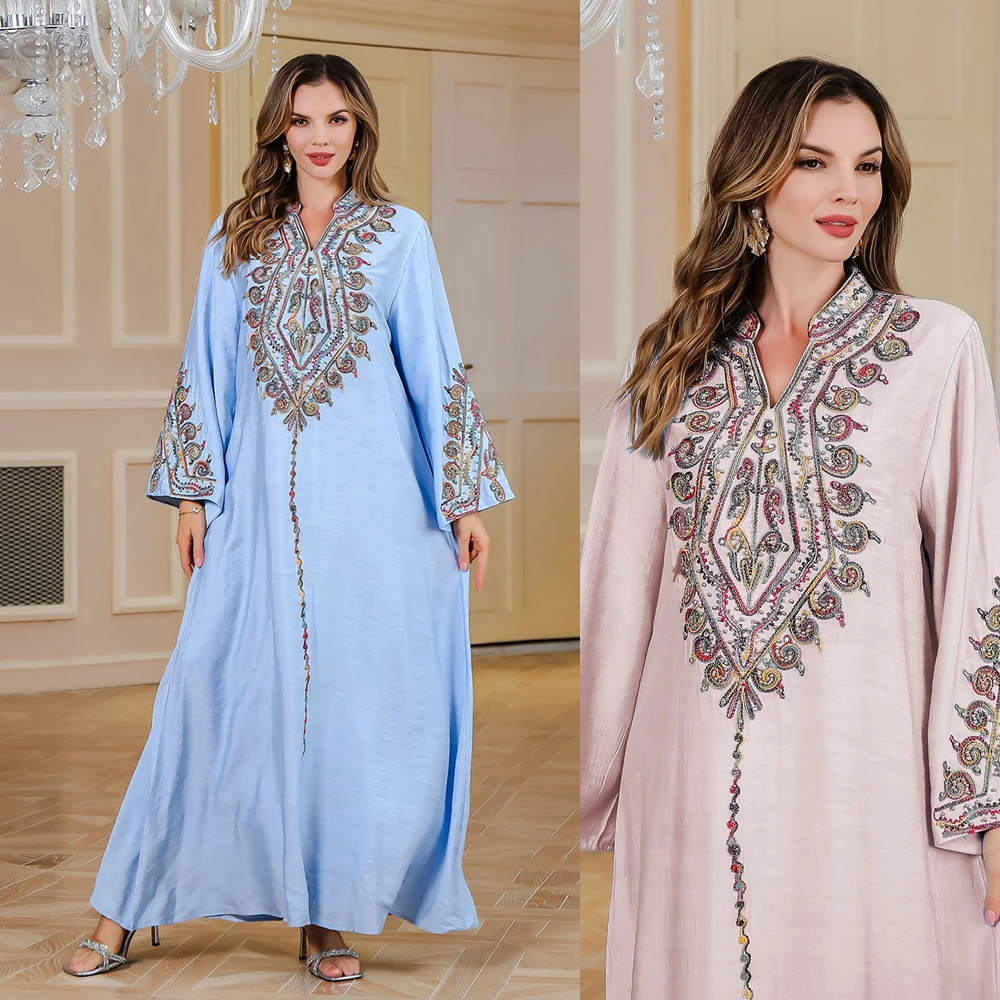 2025 New In Muslim Woman Ramadan Holiday Dress Abaya Dubai Luxury Islamic Dresses For Eid Diamond Embroidery Evening Party Gown
2025 New In Muslim Woman Ramadan Holiday Dress Abaya Dubai Luxury Islamic Dresses For Eid Diamond Embroidery Evening Party Gown