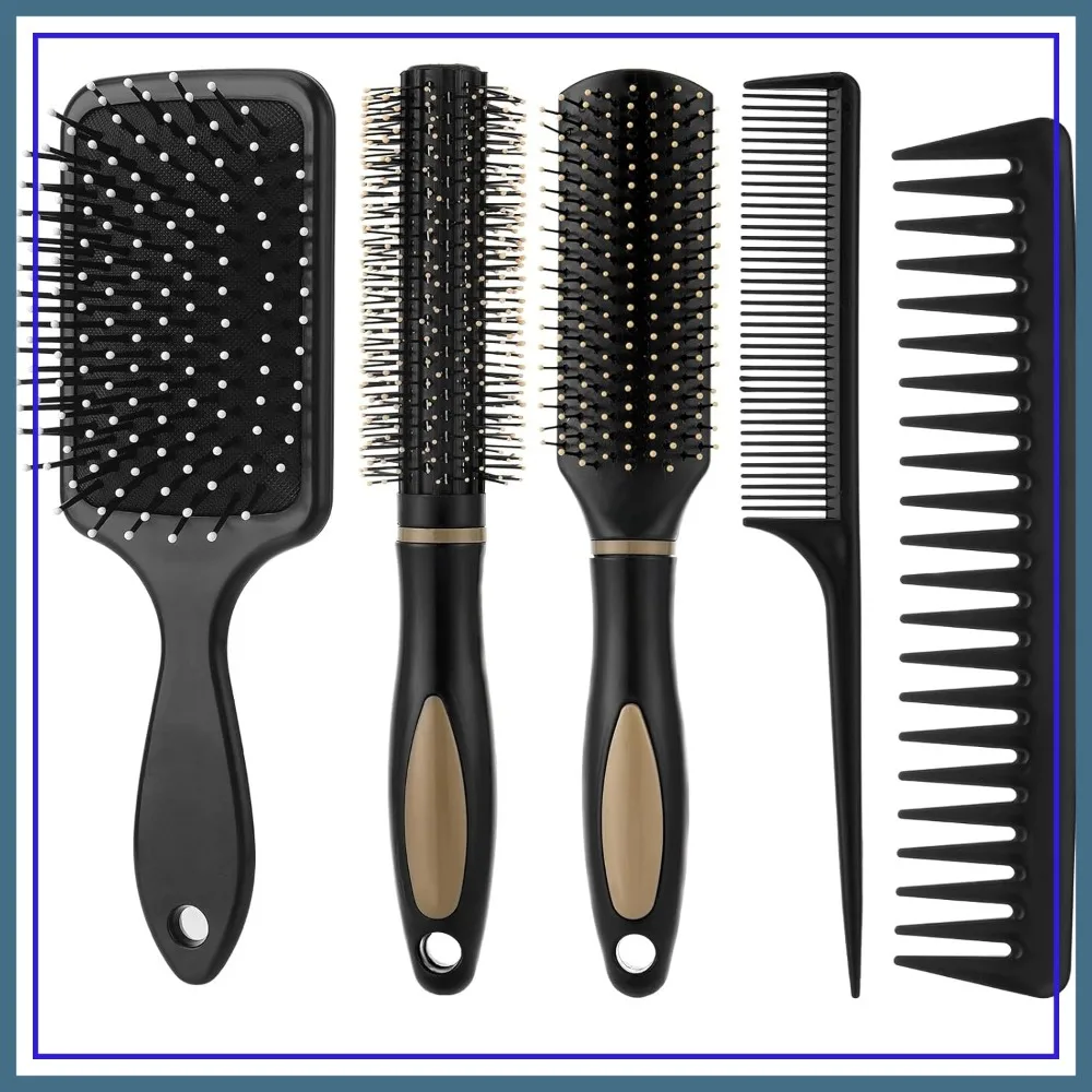 5Pcs Hair Brush Set for Women Men Detangler Wet Dry Curly Straight Hair
5Pcs Hair Brush Set for Women Men Detangler Wet Dry Curly Straight Hair