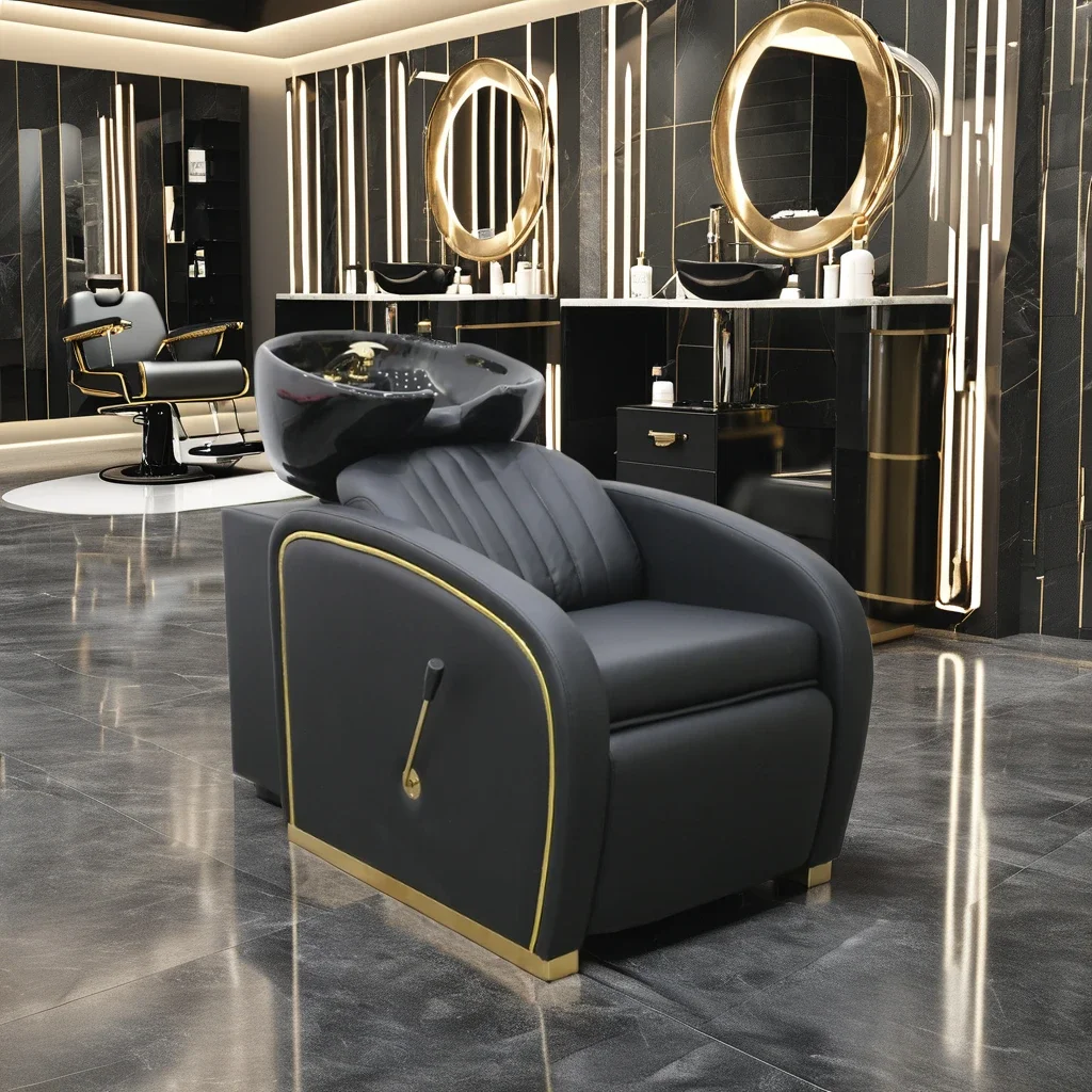 Modern Salon Furniture Factory-Supplied Black Leather Shampoo Hair Wash Chair with Bowl for Hair Wash Salons
Modern Salon Furniture Factory-Supplied Black Leather Shampoo Hair Wash Chair with Bowl for Hair Wash Salons