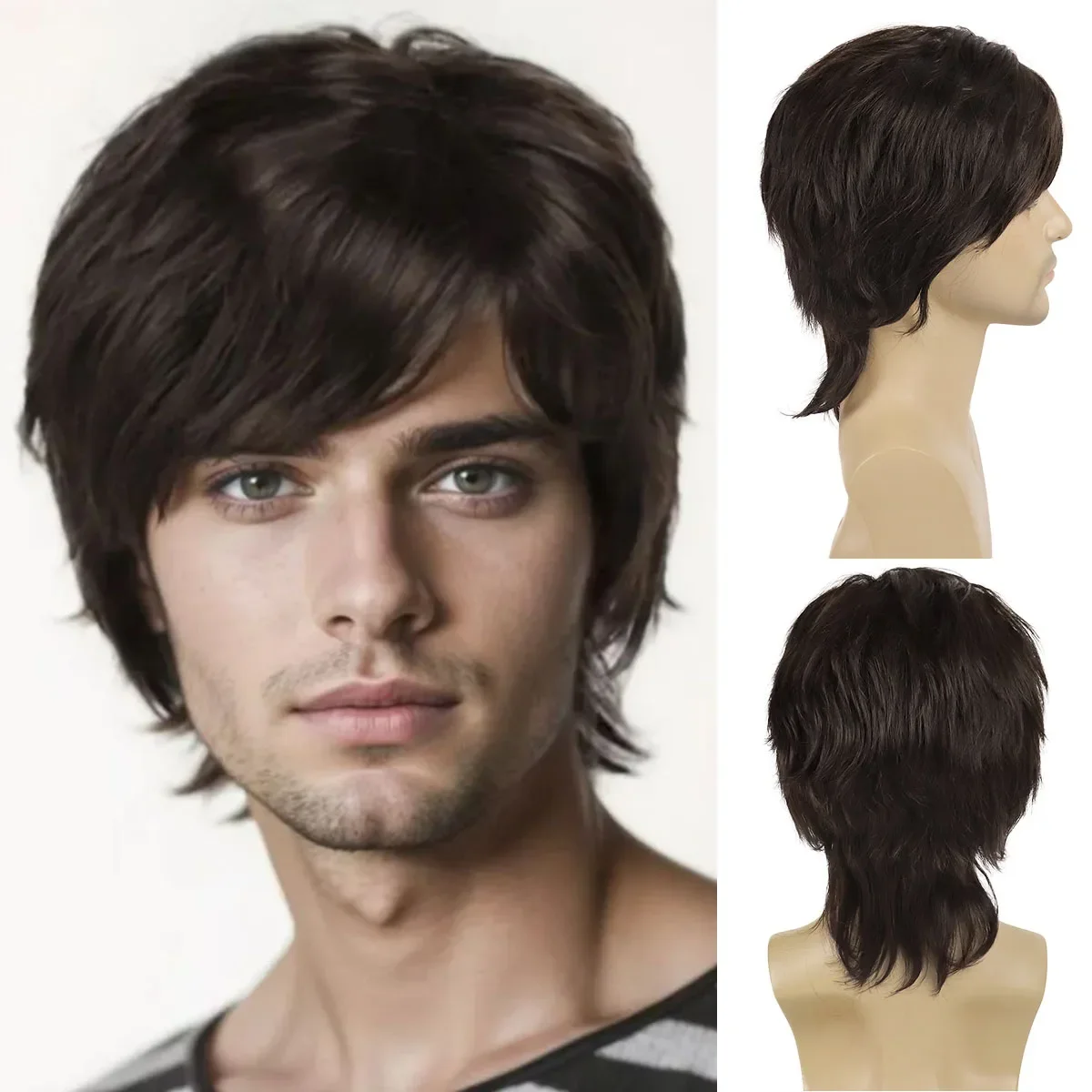 GNIMEGIL Synthetic Mullet Head Wig Natural Brown Wig for Man Boys Short Straight Wolf Tail Hair Cosplay Costume Anime Man Wig
GNIMEGIL Synthetic Mullet Head Wig Natural Brown Wig for Man Boys Short Straight Wolf Tail Hair Cosplay Costume Anime Man Wig