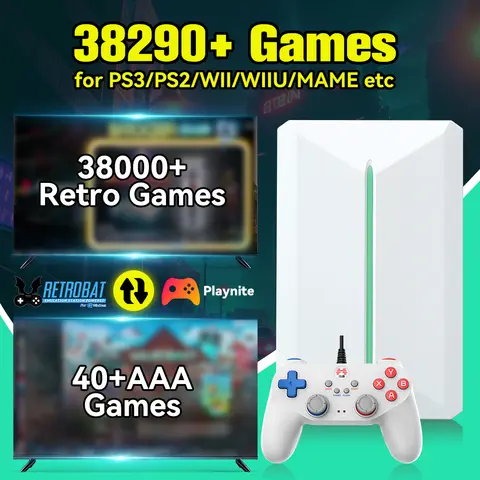 Retro Gaming HDD for Windows PC Retrobat&Playnite 38200+Games&42 AAA PC Games for PS3/PS2/Switch/PS1/N64/DC/MAME 50+Emulators