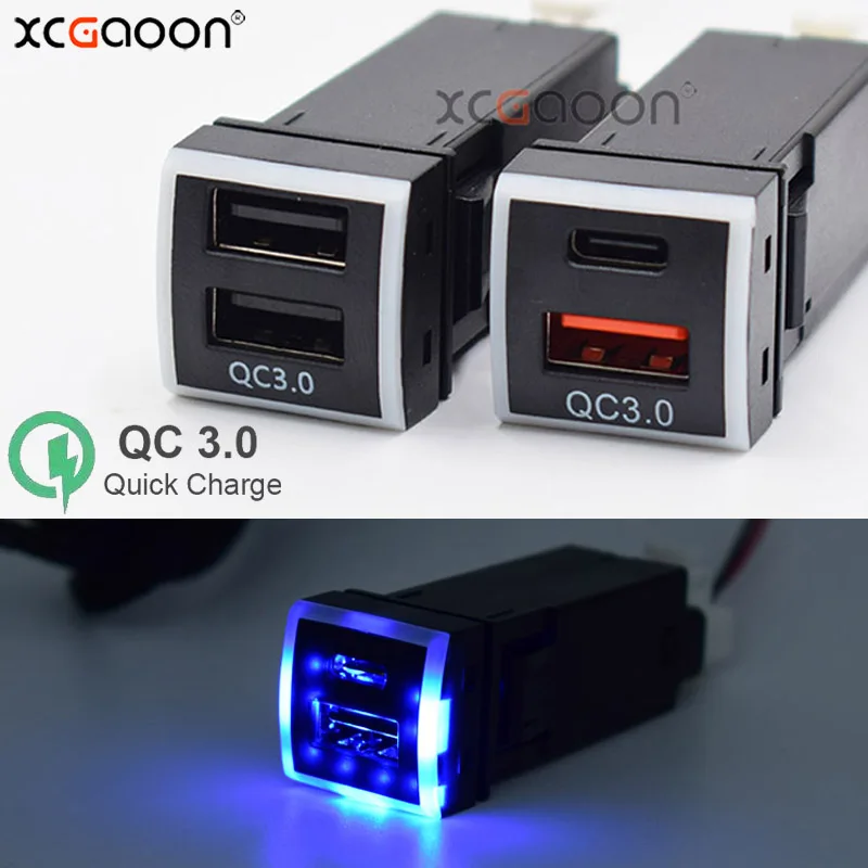 PD Type-C и USB QC3.0 быстрое автомобильное зарядное устройство для Toyota Camry Corolla Rav4 Prado
PD Type-C и USB QC3.0 быстрое автомобильное зарядное устройство для Toyota Camry Corolla Rav4 Prado