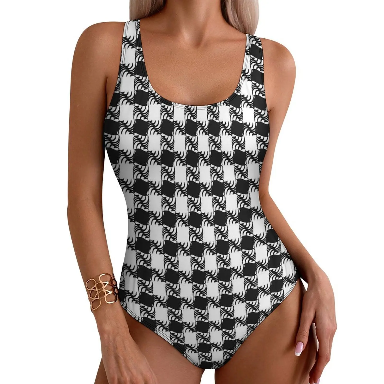 Abstract Houndstooth Swimsuit Black White Plaid Swimwear One Piece Fitness Swimsuits Hollow Out Bathing Suits Push Up Beach Wear
Abstract Houndstooth Swimsuit Black White Plaid Swimwear One Piece Fitness Swimsuits Hollow Out Bathing Suits Push Up Beach Wear