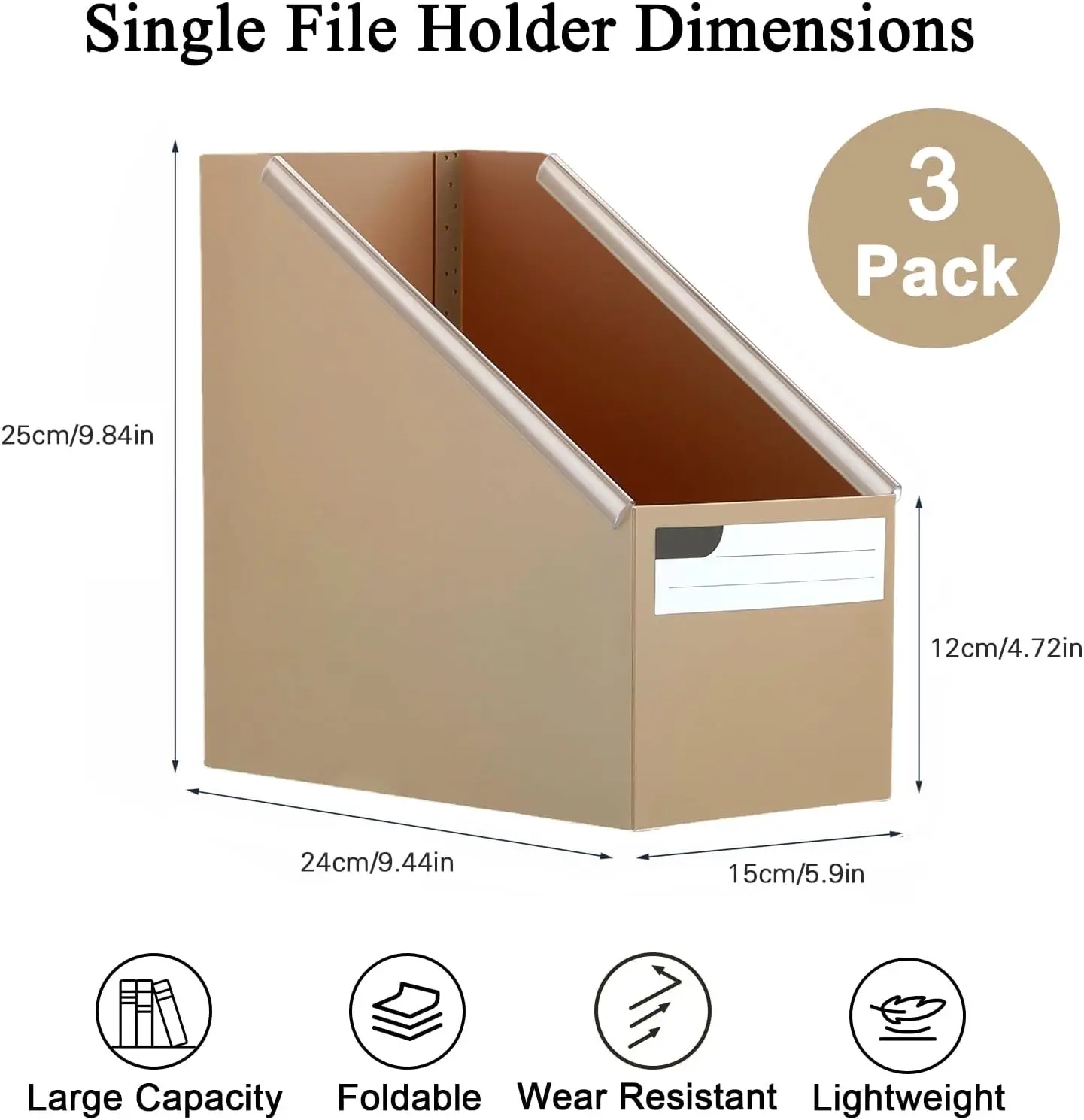 Black Plastic Magazine File Holder, Pack Foldable Folder Holder with Labels, Vertical File Paper Organizer Magazine Rack Book
Black Plastic Magazine File Holder, Pack Foldable Folder Holder with Labels, Vertical File Paper Organizer Magazine Rack Book