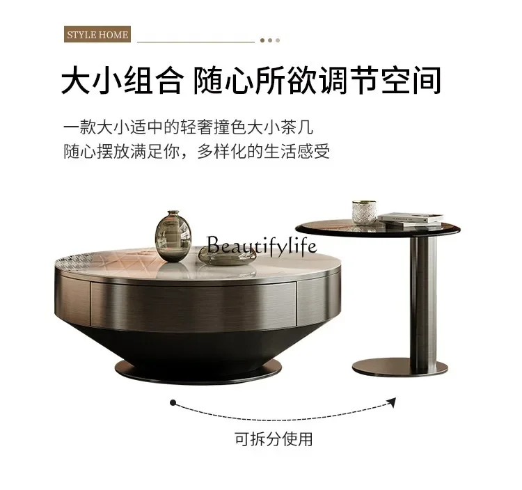 yj32 Light luxury modern rock slab coffee table living room household small apartment round combination
yj32 Light luxury modern rock slab coffee table living room household small apartment round combination